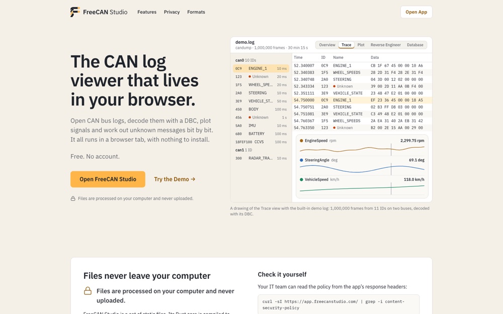 Screenshot of FreeCAN Studio
