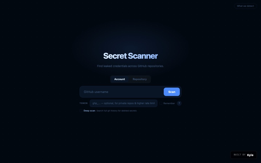 Screenshot of Secret Scanner